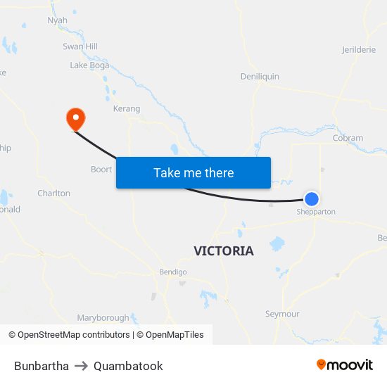 Bunbartha to Quambatook map