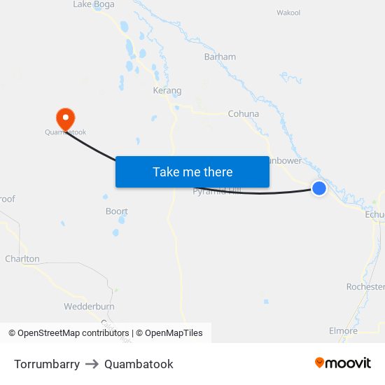 Torrumbarry to Quambatook map