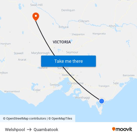 Welshpool to Quambatook map