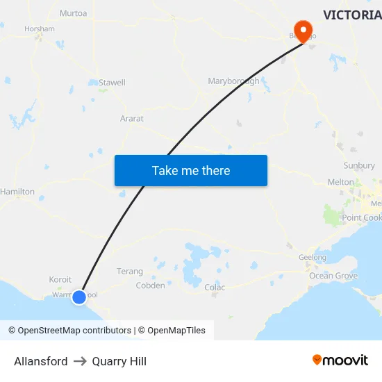 Allansford to Quarry Hill map