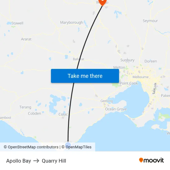 Apollo Bay to Quarry Hill map