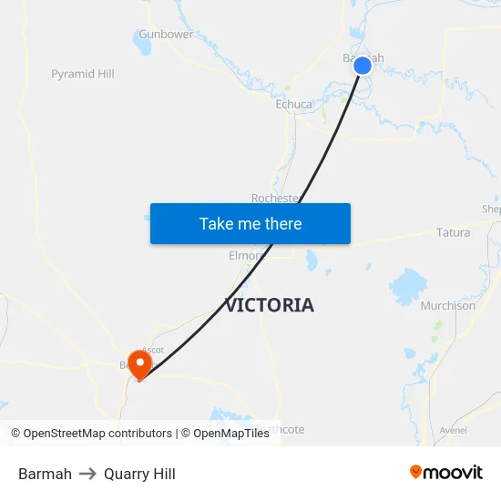 Barmah to Quarry Hill map