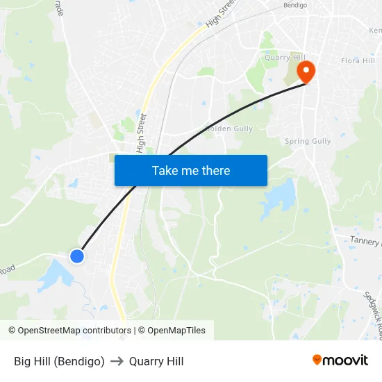 Big Hill (Bendigo) to Quarry Hill map