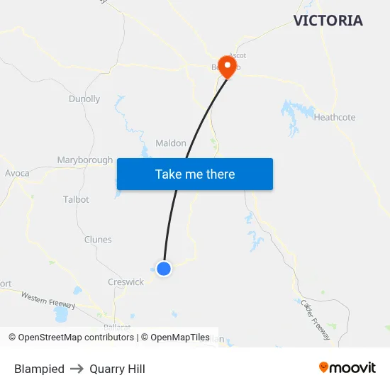 Blampied to Quarry Hill map