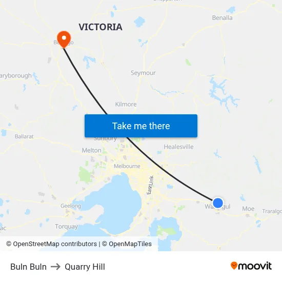 Buln Buln to Quarry Hill map