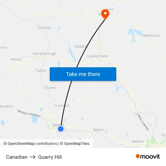 Canadian to Quarry Hill map