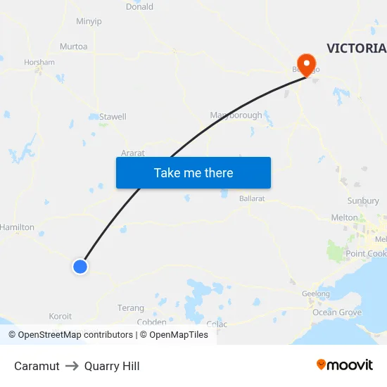 Caramut to Quarry Hill map