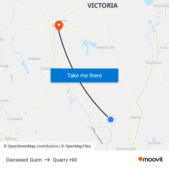 Darraweit Guim to Quarry Hill map