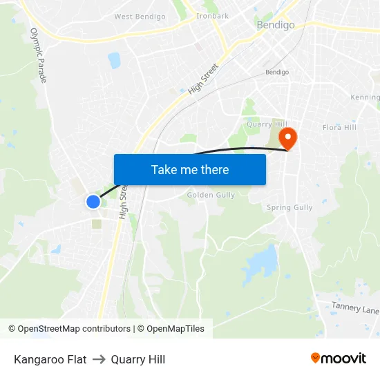 Kangaroo Flat to Quarry Hill map