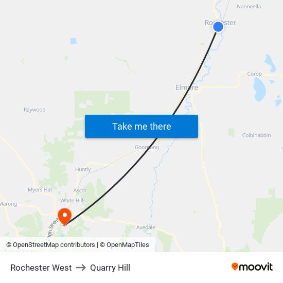 Rochester West to Quarry Hill map
