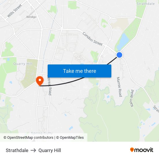 Strathdale to Quarry Hill map