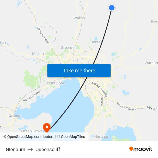 Glenburn to Queenscliff map