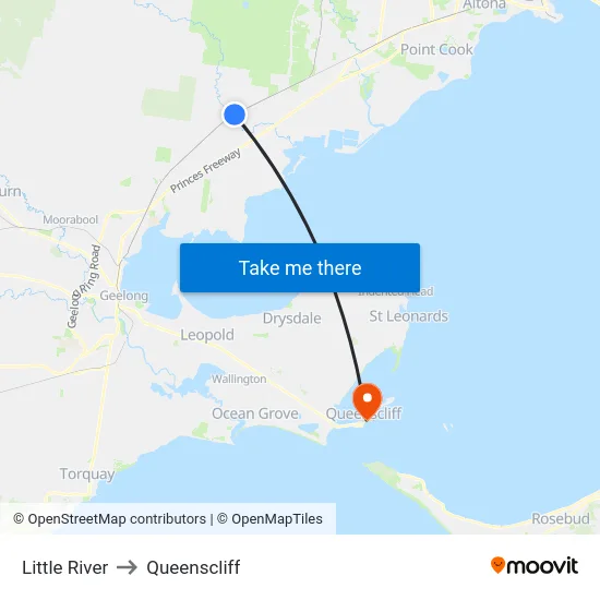 Little River to Queenscliff map