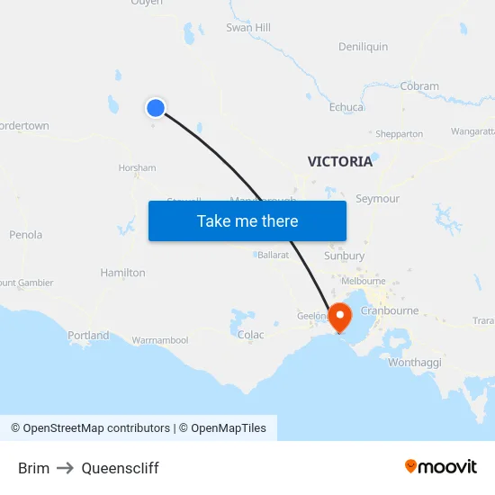 Brim to Queenscliff map