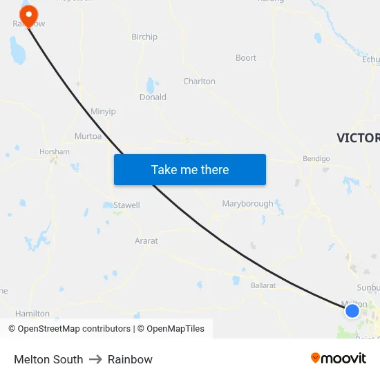 Melton South to Rainbow map