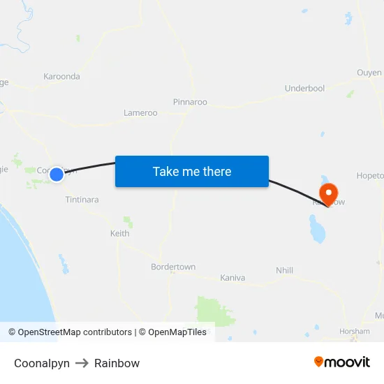 Coonalpyn to Rainbow map