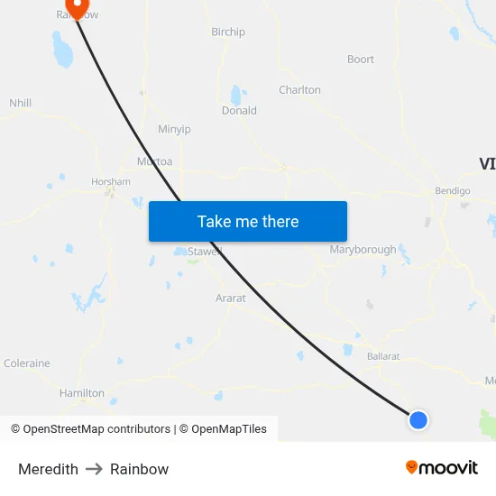 Meredith to Rainbow map