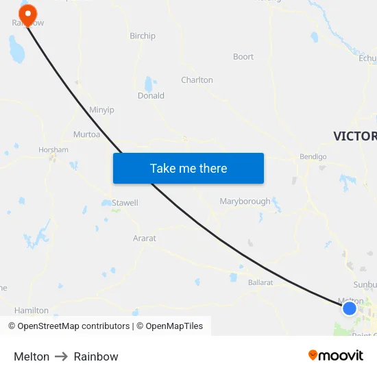 Melton to Rainbow map