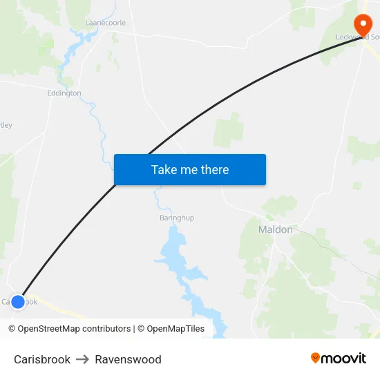 Carisbrook to Ravenswood map