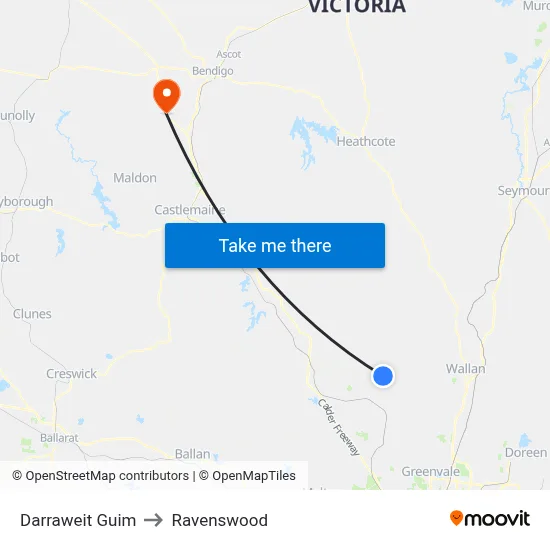 Darraweit Guim to Ravenswood map