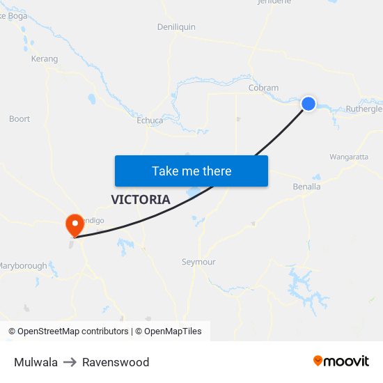 Mulwala to Ravenswood map