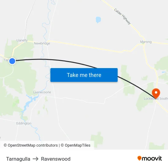 Tarnagulla to Ravenswood map