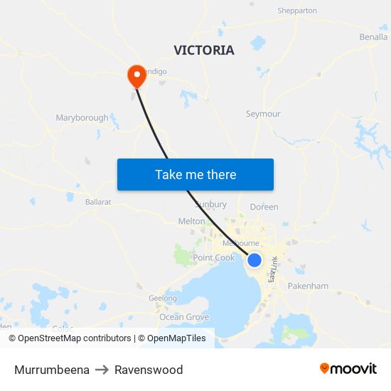 Murrumbeena to Ravenswood map