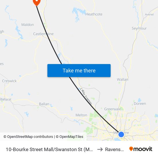 10-Bourke Street Mall/Swanston St (Melbourne City) to Ravenswood map