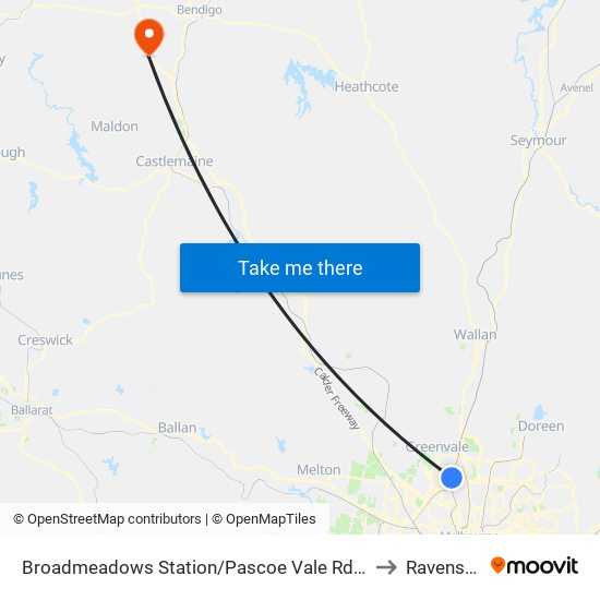 Broadmeadows Station/Pascoe Vale Rd (Broadmeadows) to Ravenswood map