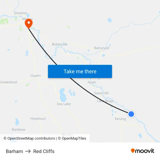 Barham to Red Cliffs map
