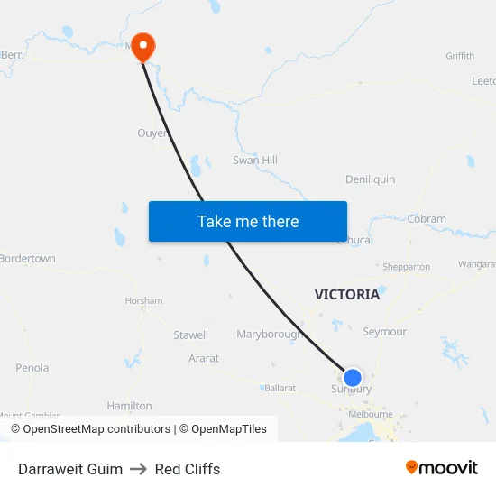 Darraweit Guim to Red Cliffs map