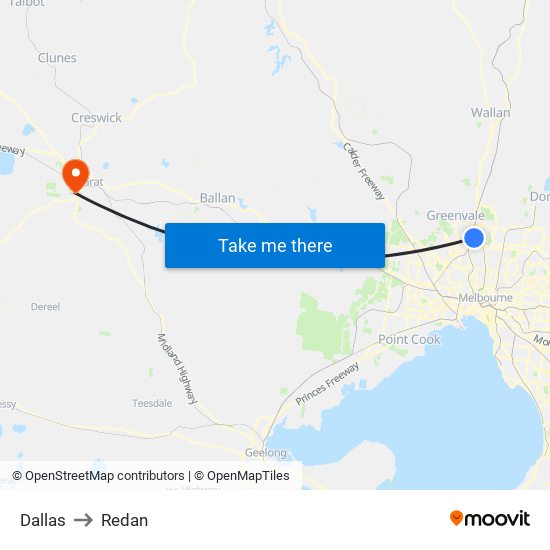 Dallas to Redan map