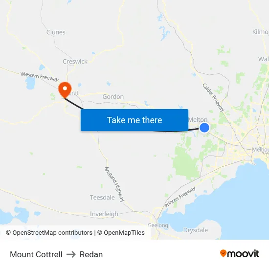 Mount Cottrell to Redan map