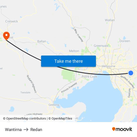 Wantirna to Redan map