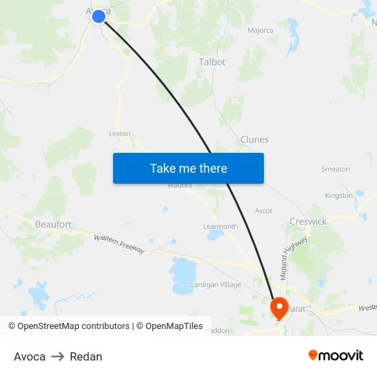 Avoca to Redan map