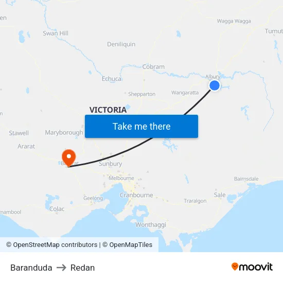 Baranduda to Redan map