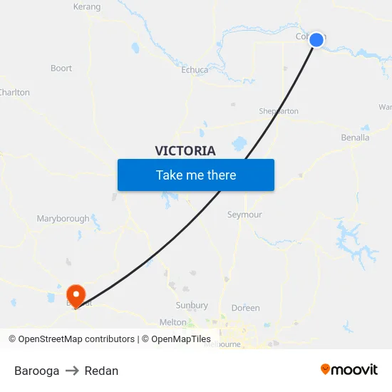 Barooga to Redan map