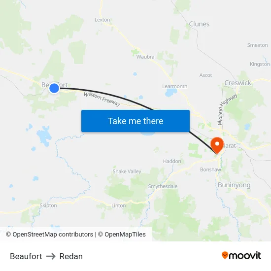 Beaufort to Redan map