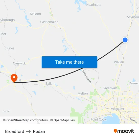 Broadford to Redan map
