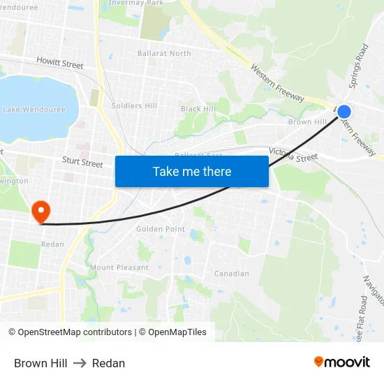 Brown Hill to Redan map