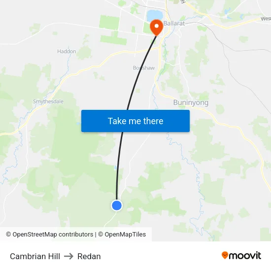 Cambrian Hill to Redan map