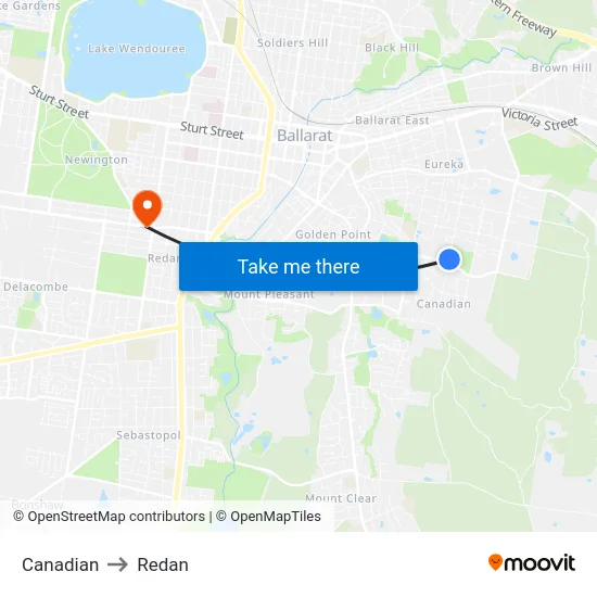 Canadian to Redan map