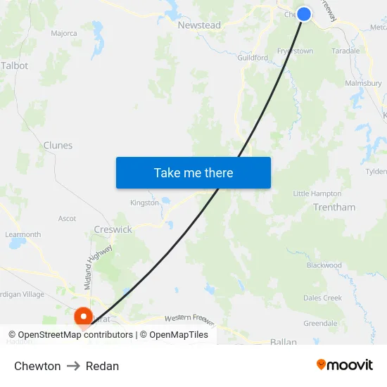 Chewton to Redan map