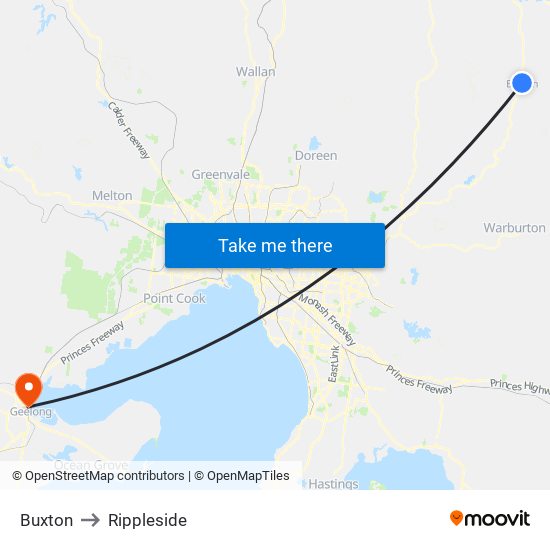 Buxton to Rippleside map