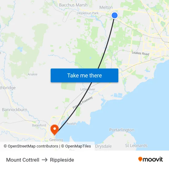 Mount Cottrell to Rippleside map
