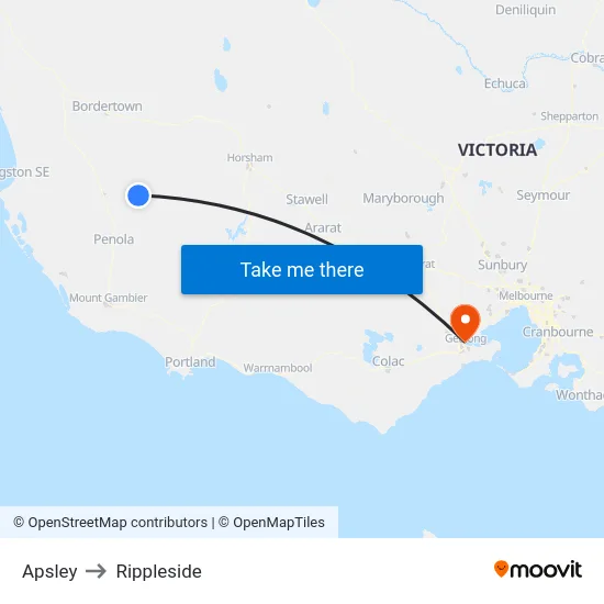 Apsley to Rippleside map
