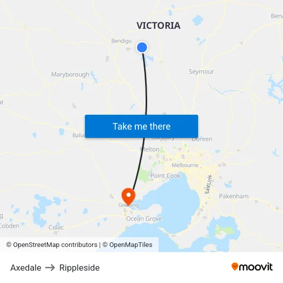 Axedale to Rippleside map