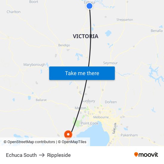 Echuca South to Rippleside map