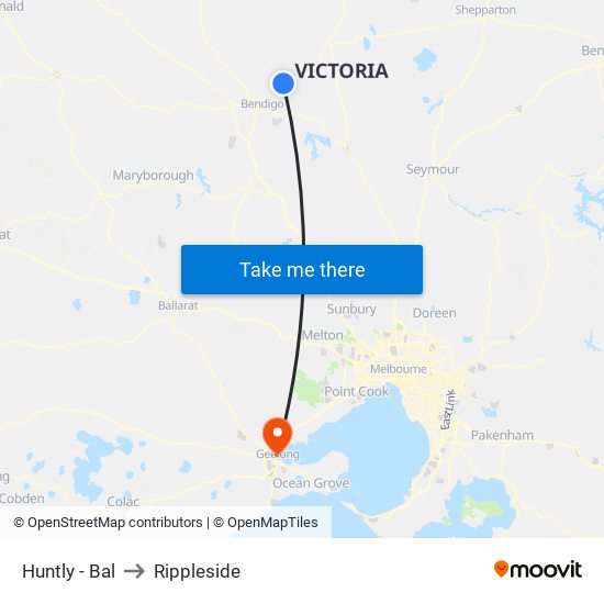 Huntly - Bal to Rippleside map