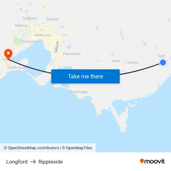 Longford to Rippleside map